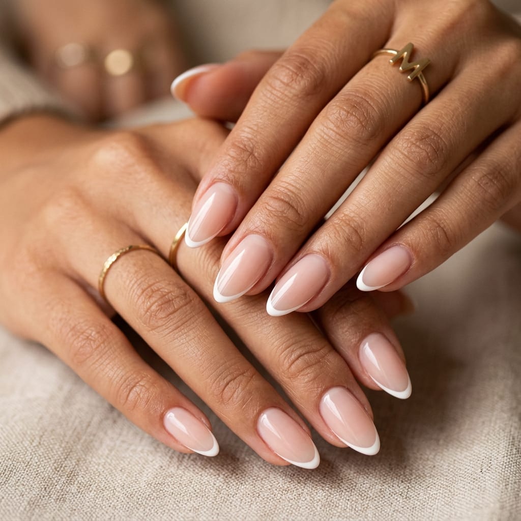 Sculpted Rose Milk Ombre Nails