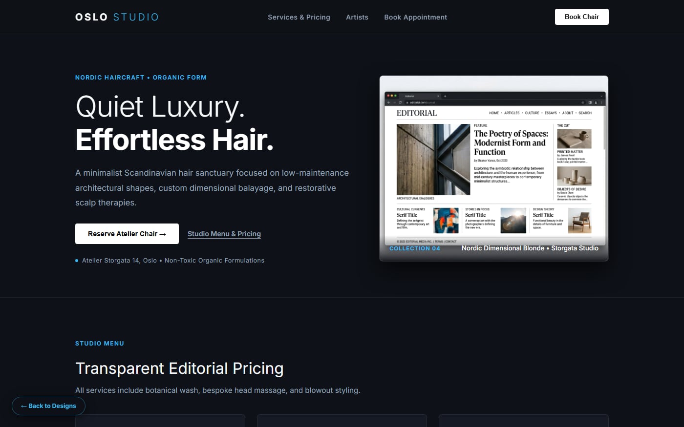 Oslo Scandinavian Hair Studio Template