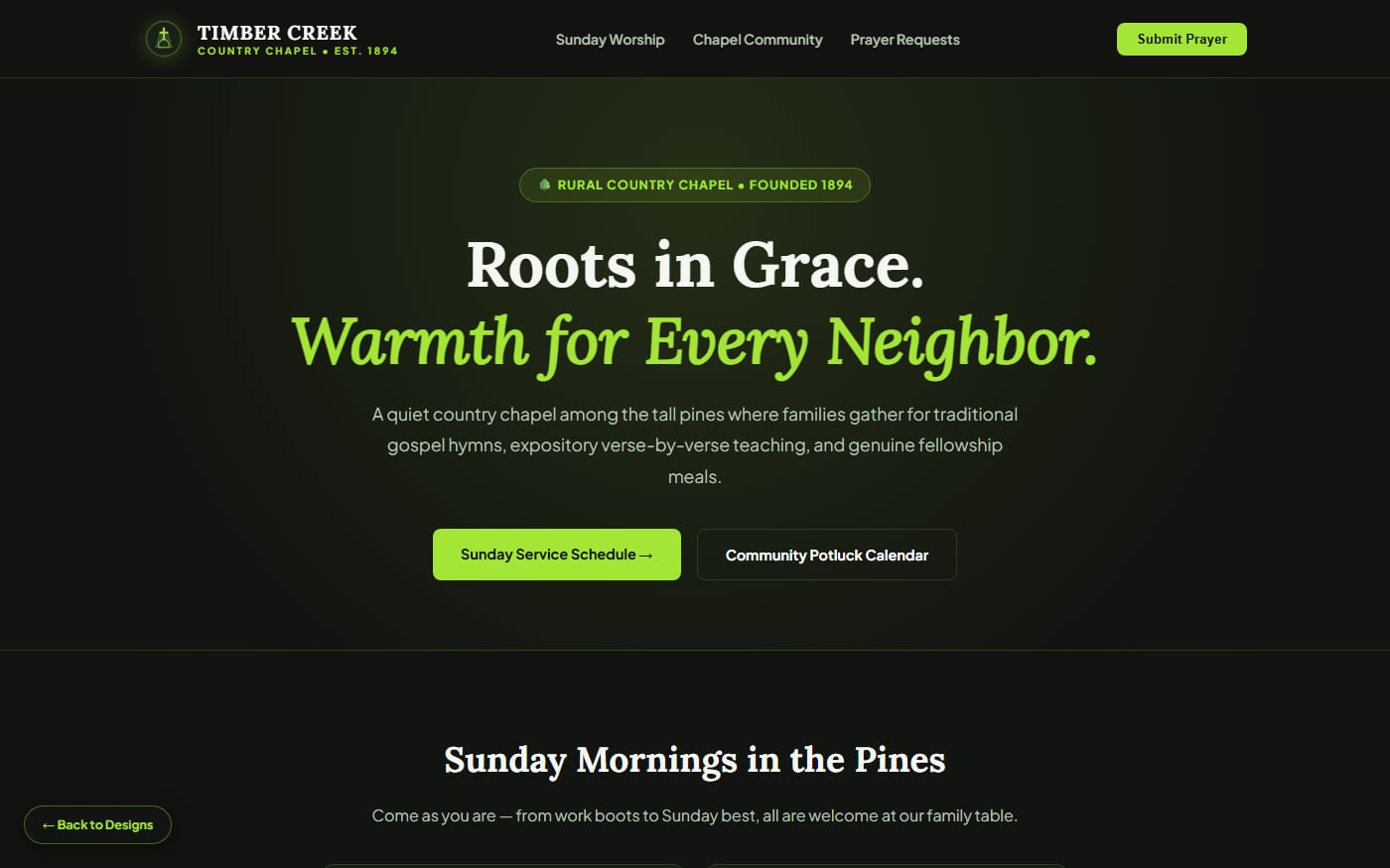 Timber Creek Country Chapel Template